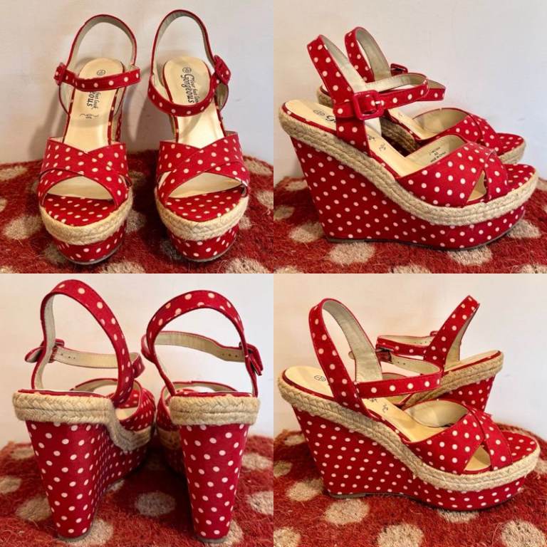 New Look Strappy Polka Dot Wedge Heels £20.