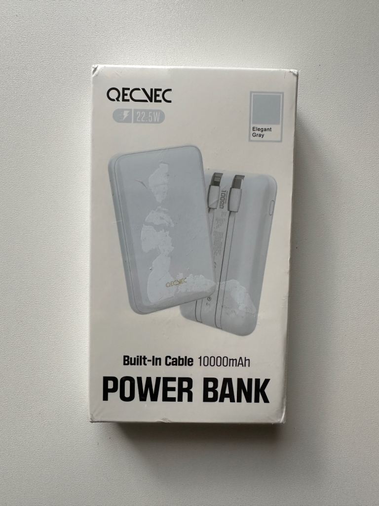 Qecvec Bulit-In Cable 10000mAh Power Bank 22.5w