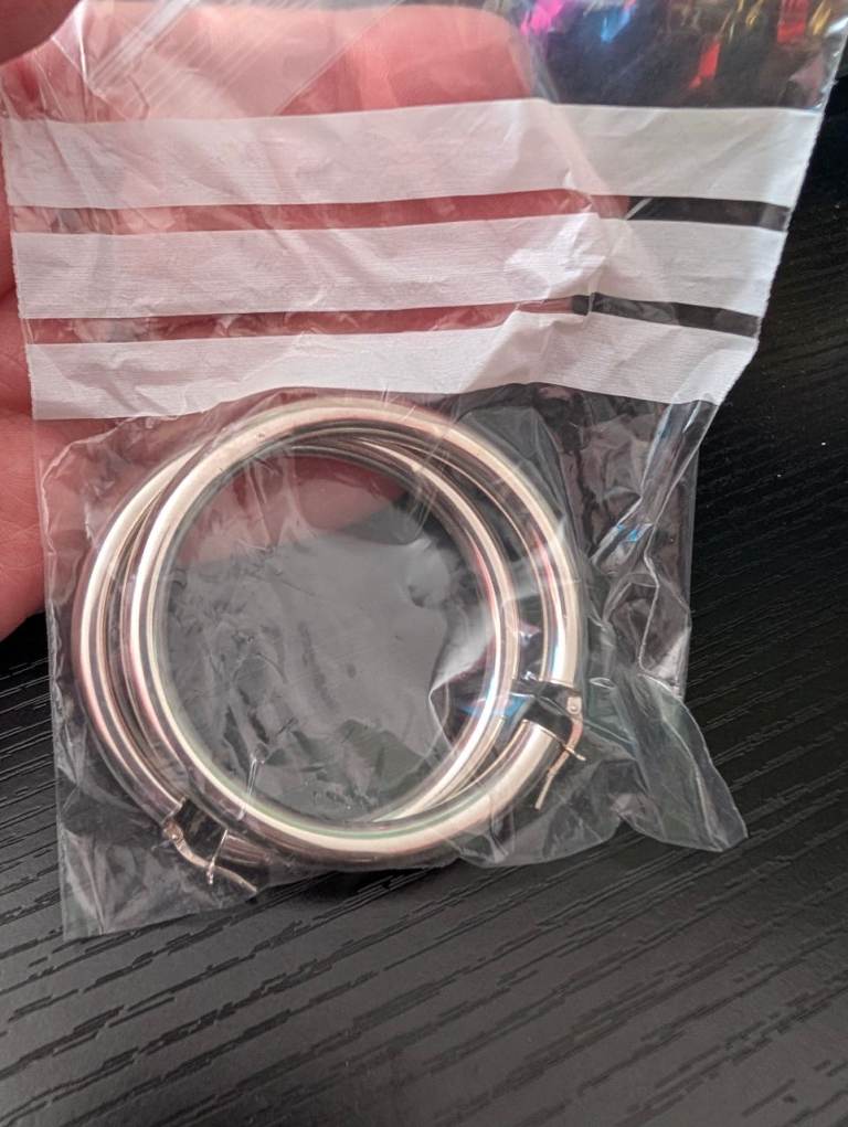 Silver colour hooped earrings