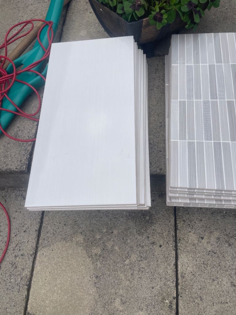 White and opaque tiles brand new 