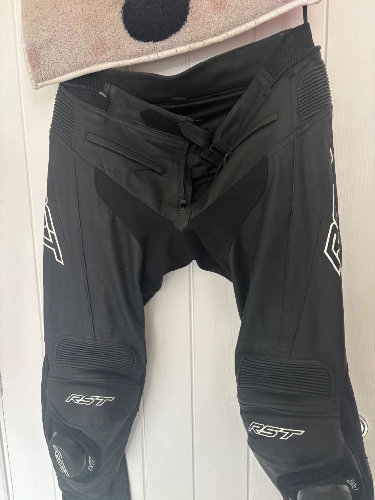 RST leather motorbike trousers 