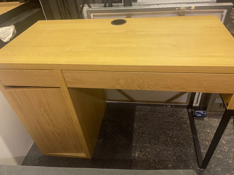Wooden Desk with Drawers and Storage Unit