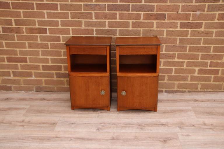 image for Pair of Retro Vintage Bedside Tables (UK Delivery)