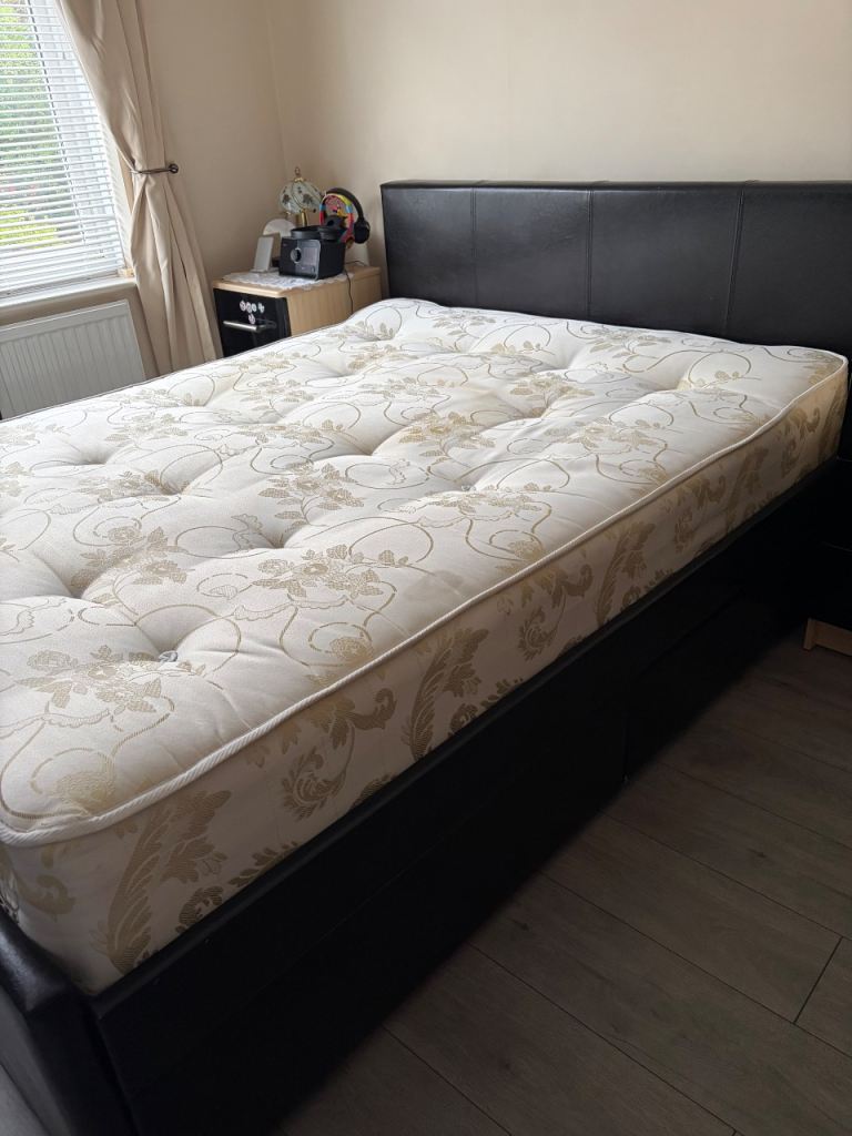 King size bed frame and mattress