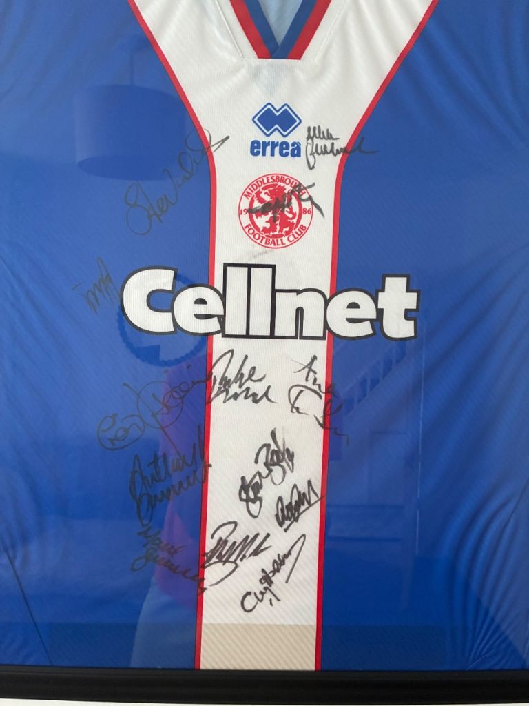 Middlesbrough FC Signed Football Shirt - Errea, Blue