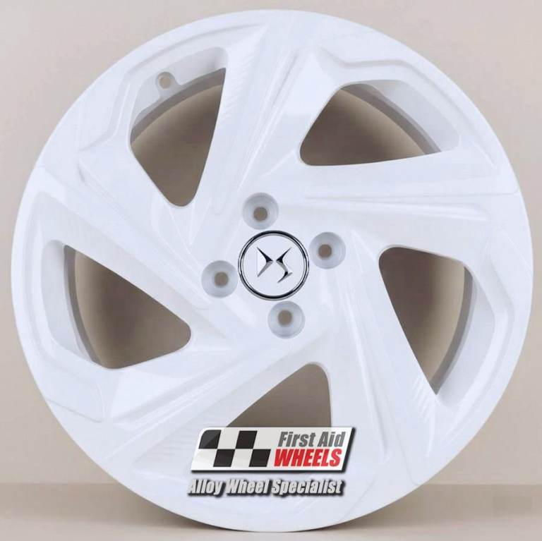 R669W Swap CITROEN DS3 CROSSBACK 4X 18'' GENUINE 5 SPOKE GLOSS WHITE ALLOY WHEELS