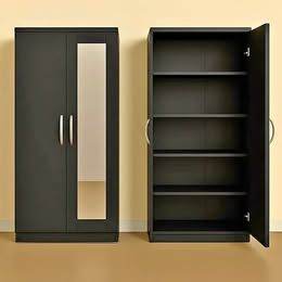 2 Door Wardrobe with Inside Shelves and Shelves