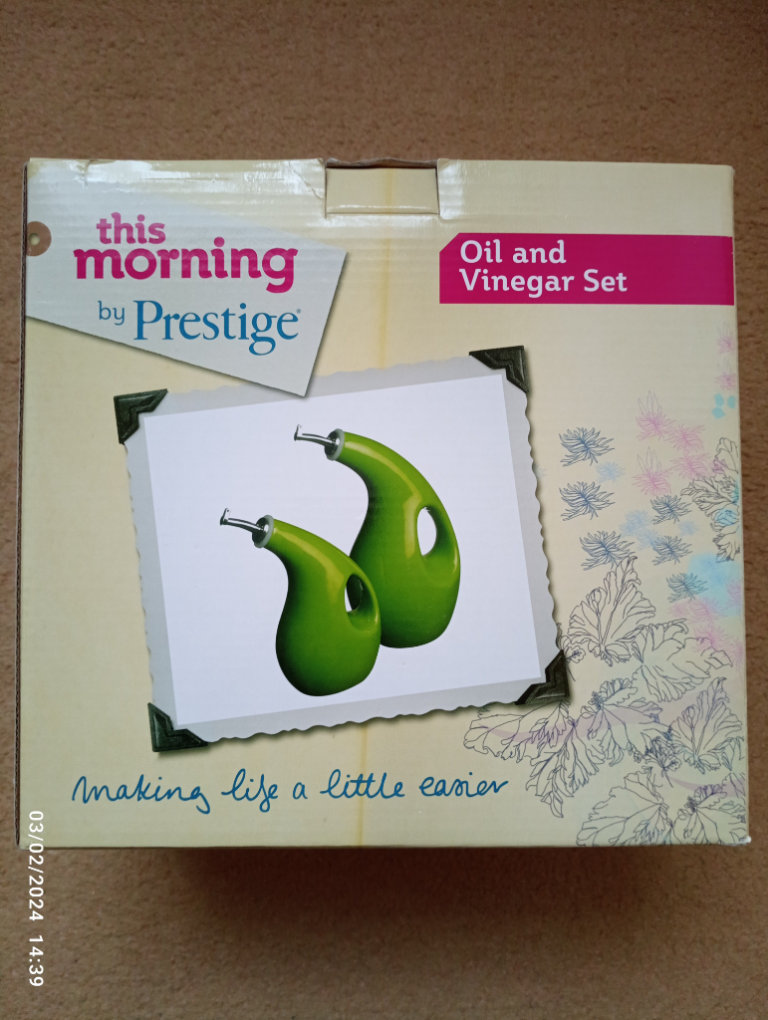 NEW  - This Morning by Prestige Oil and Vinegar Pouring Set, Lime Green