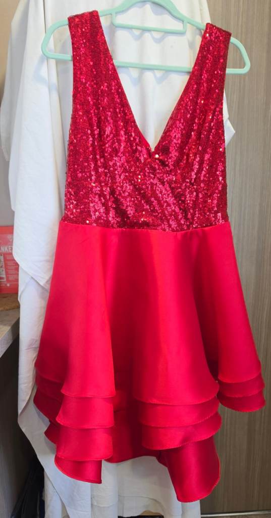 Red Sequin Party Dress – Good Condition