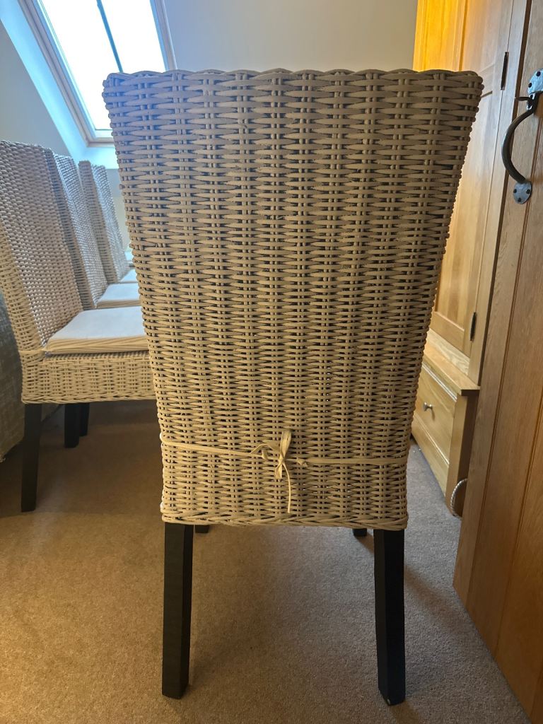  painted wicker dining chairs