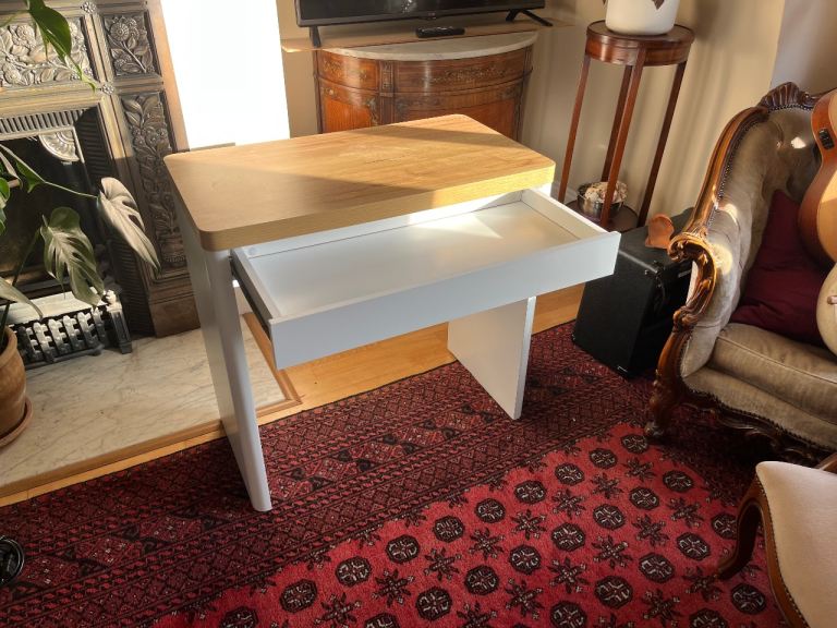 Small white and wood desk with drawer, £50.00 for Sale in Maida Vale ...