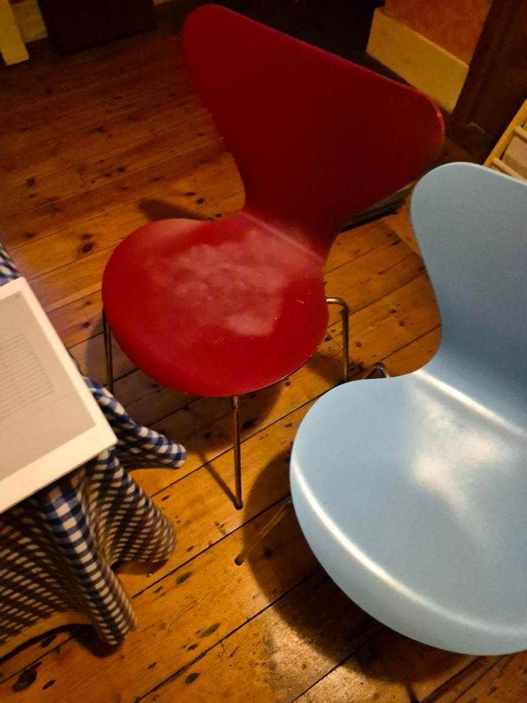 two coloured chairs