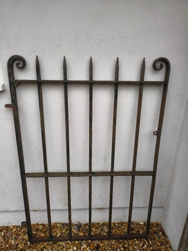 Antique Wrought Iron Gate / Railing Panel – Hand-Forged – Architectural Salvage