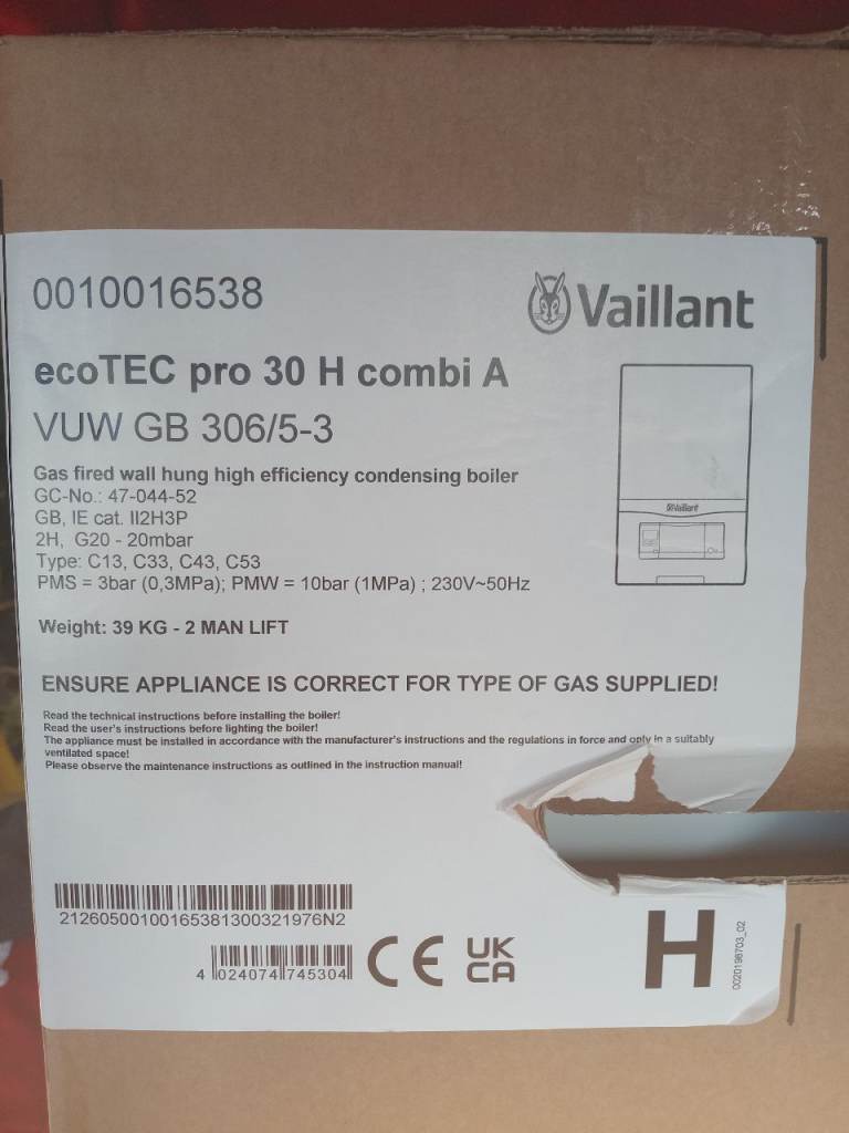Valiant pro 30 combi boiler 
