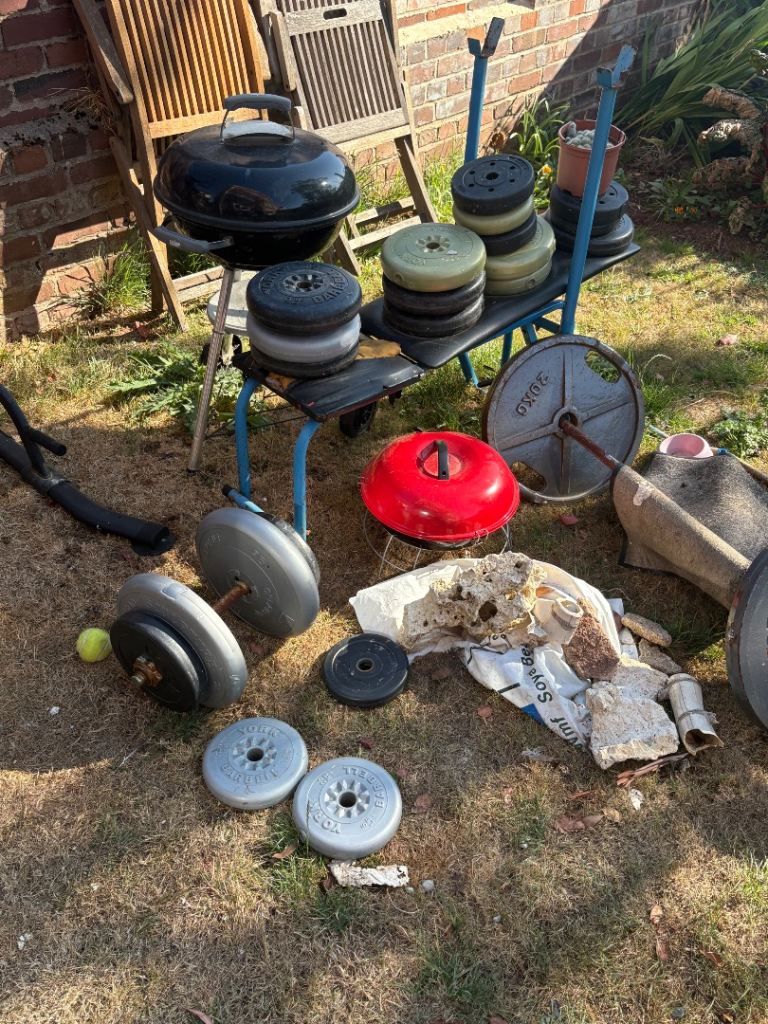 Mixed Weight Plates and Dumbbells – Fair Condition