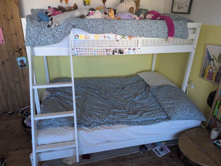 Free double bunk bed frame.