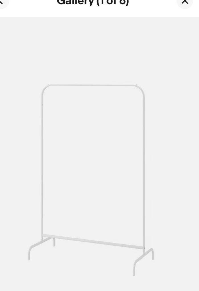Demountable clothes rail – White Metal, Good Condition