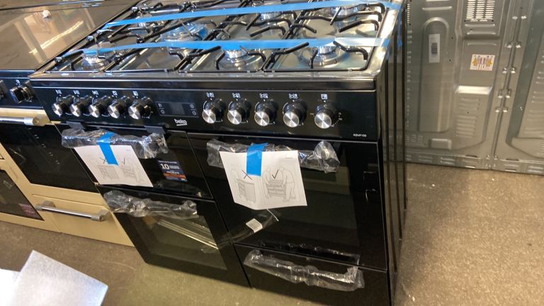 🤓NEW🤓RRP £849!! Beko 100cm Dual Fuel Range Cooker - Black