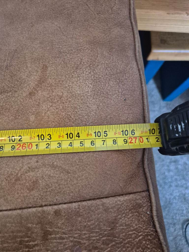 Free brown leather sofa and chair