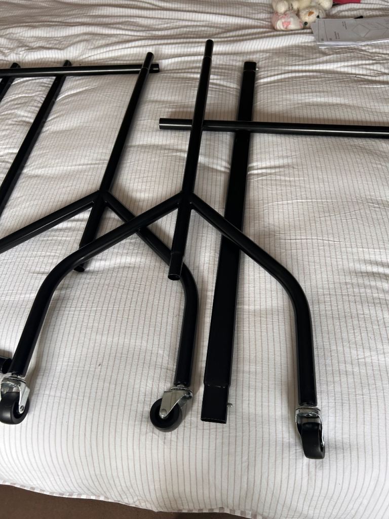 Sturdy Black Metal Clothing Rail - Extra Large, Like New!