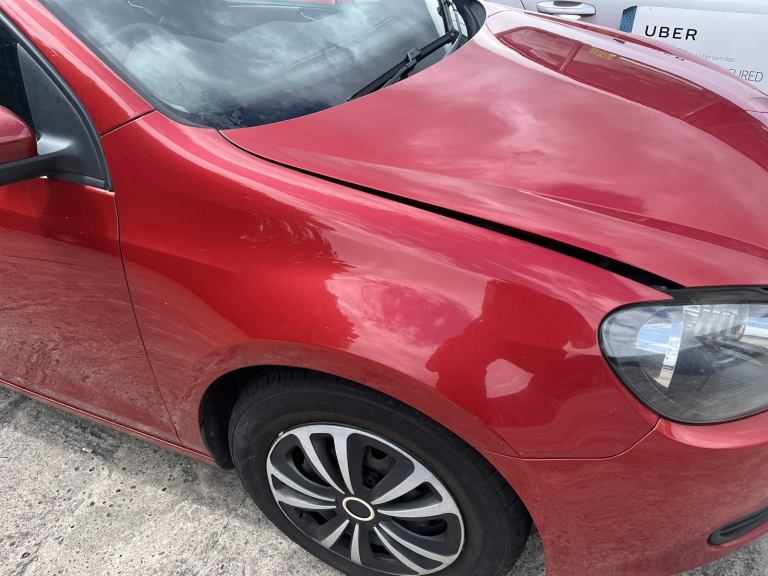 VW GOLF MK6 DRIVER WING IN PASSION RED LA3S 08-12