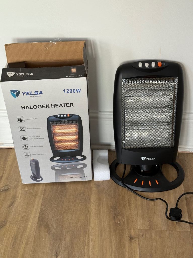 YELSA 1200W Halogen Heater – As Good As New, Boxed