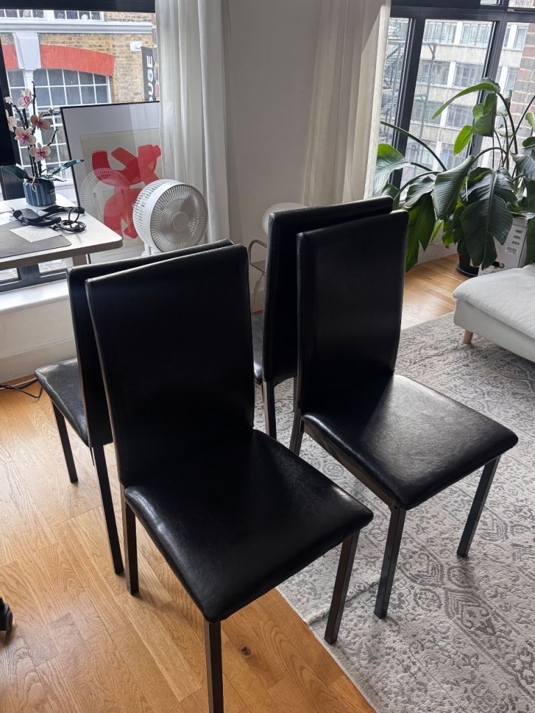 Set of 4 Faux Leather Chairs