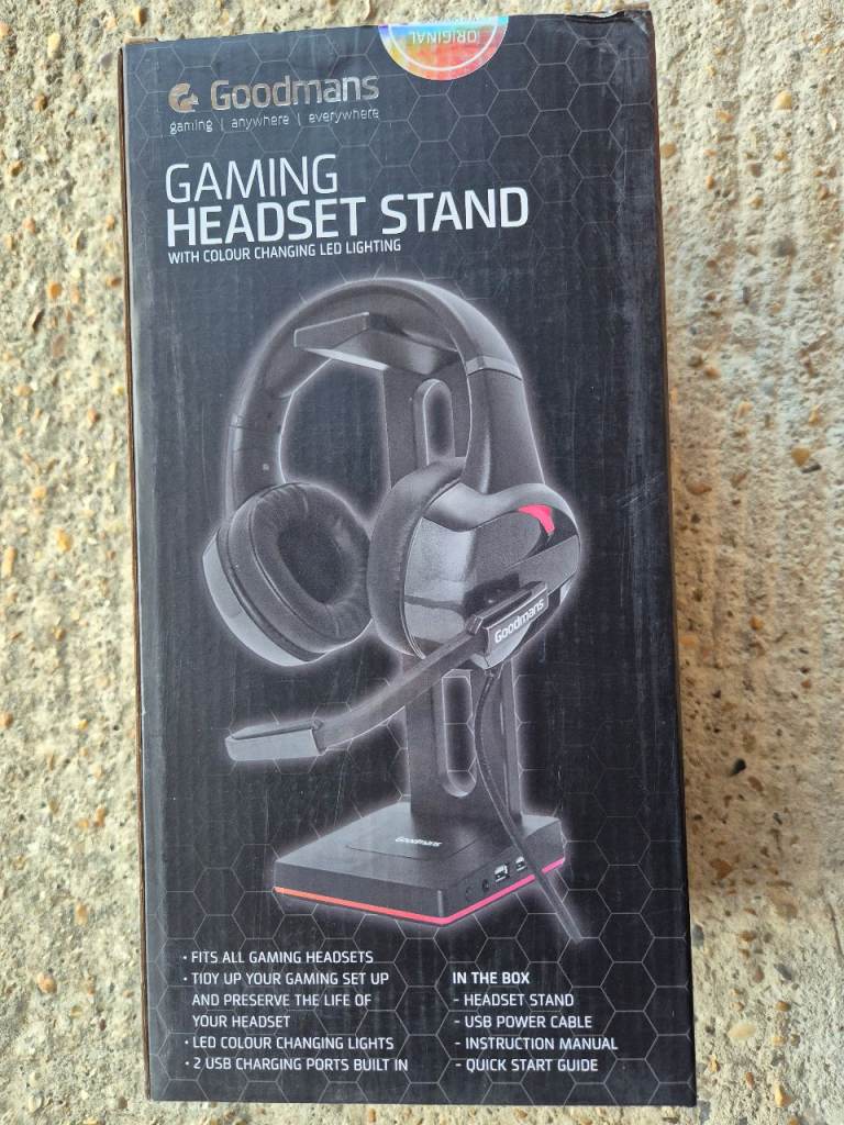 ADX Firestorm A01 Gaming Headset & Goodmans Headset Stand - New