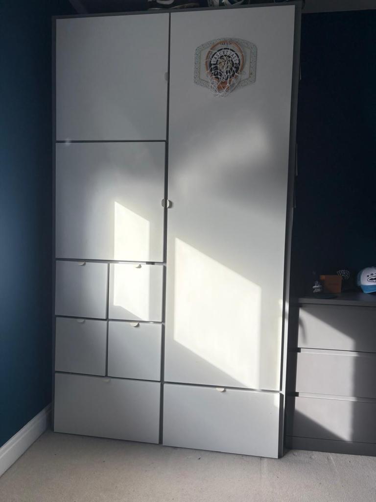 IKEA Visthus wardrobe white & grey