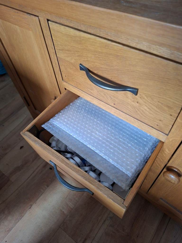 Solid Wood Sideboard with Drawers and Cupboards – Good Condition