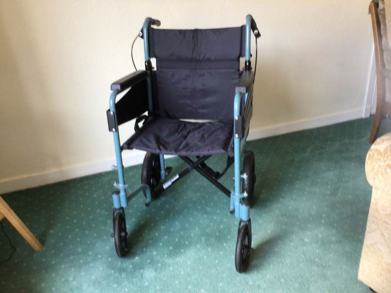Days Lightweight Folding Wheelchair – Blue, Good Condition