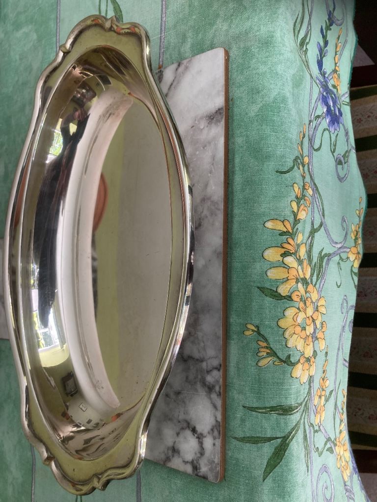 Silver Plated Oval Serving Dish – Good Condition
