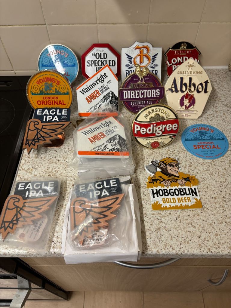 Collection of Pub Beer Pump Badges – Good Condition
