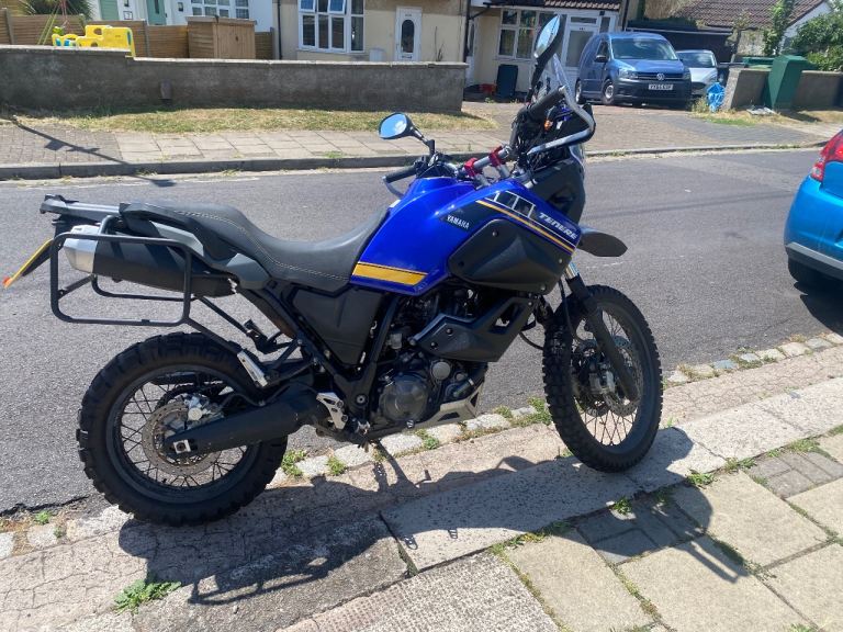 Yamaha, Tenere XT, 2015, 660 (cc) Blue with high mudguards and off road tyres. 