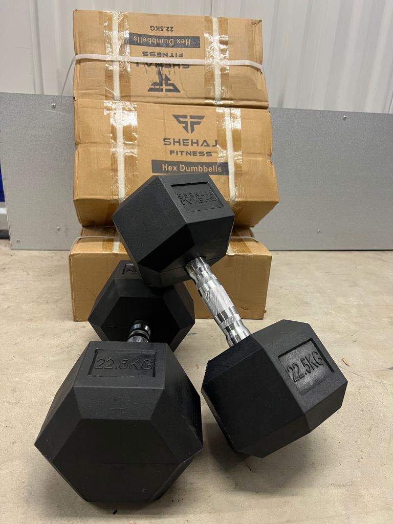2x22.5kg Hex Dumbbells Brand New
