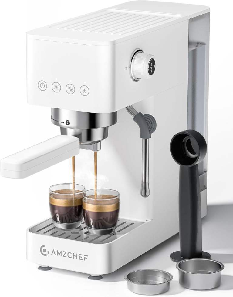 AMZCHEF 20-Bar-Professional-Espresso-Machine, 1350W Coffee Machine with Milk Frother