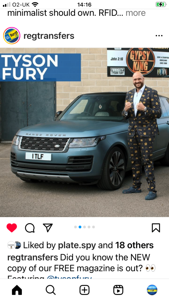 1TAF cherished number plate for sale