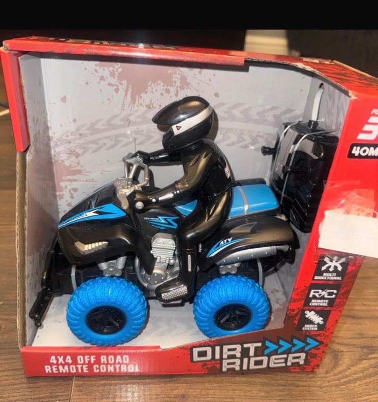 RC blue& Bck Dirt Rider With Shock System Multi Directional Features For Kids 3+