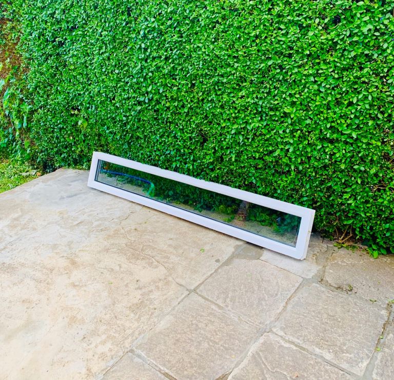 UPVC Window (185cm x 29cm) Side Panel Window Double Glazed External Window