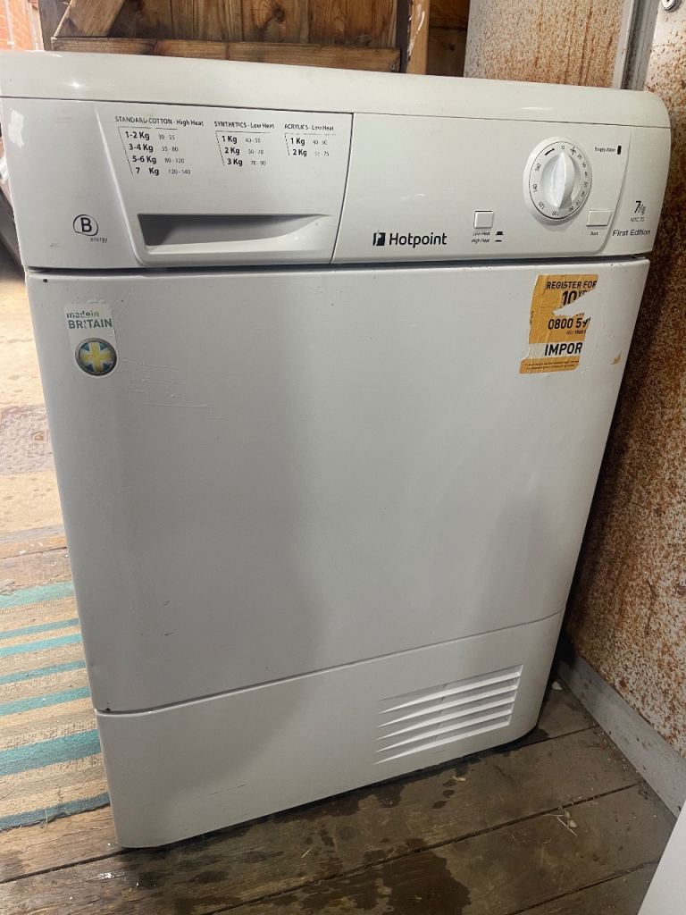 Hotpoint 7kg condenser dryer pricing includes Delivery in Lincoln only