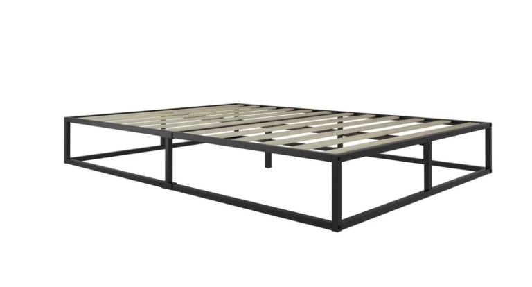 Small double black metal bed frame 