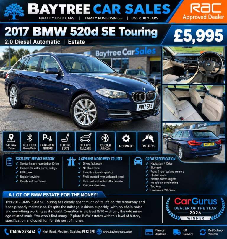 2017 BMW 5 Series 2.0 520d SE Touring Estate Diesel Automatic