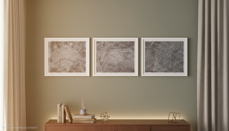Set of 3 Large NEPTUNE Framed City Maps – London, Paris, New York Statement Art Triptych RRP £300+