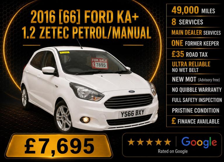 2016 Ford Ka+ 1.2 Zetec 5dr HATCHBACK Petrol Manual