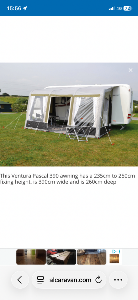 Ventura pascal 390 caravan air awning 