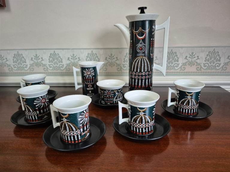 1960s Vintage Portmeirion Pottery "Magic City" Coffee Set Susan Williams-Ellis excellent condition 