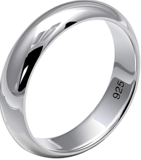 925 wedding band ring Size Y 4mm thickness