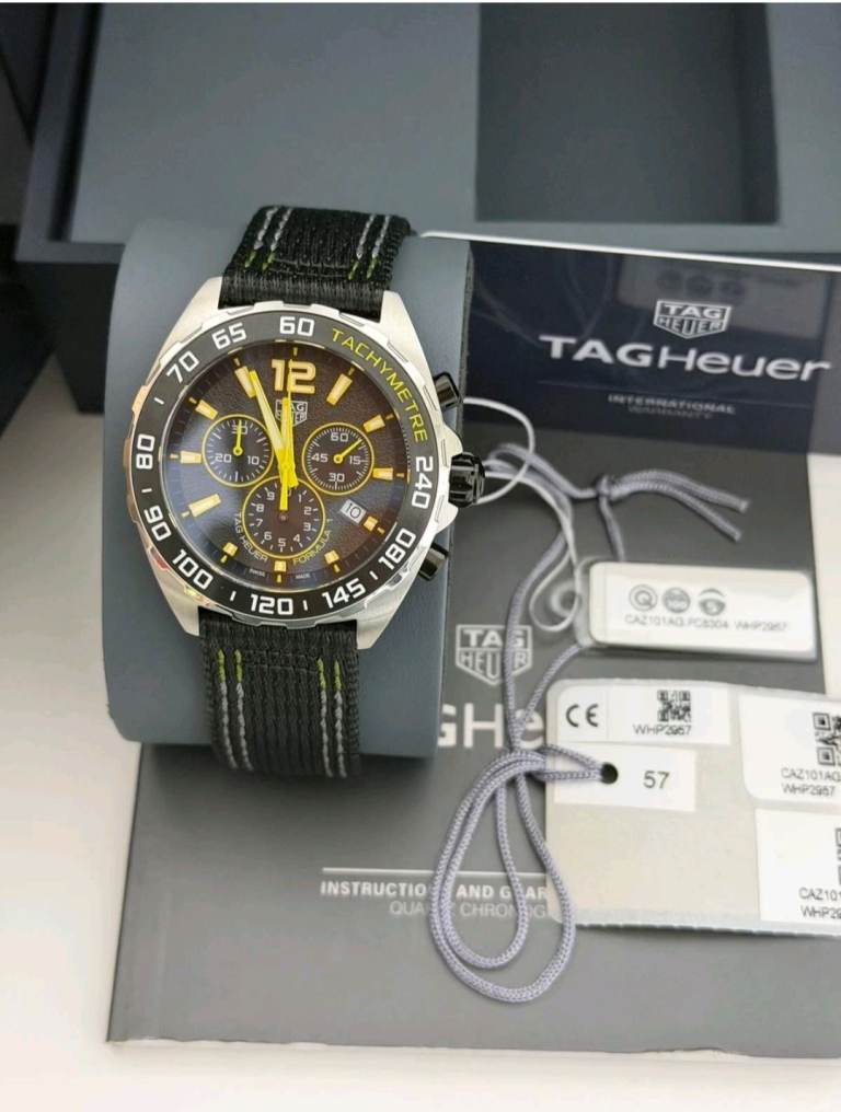 Tag Heuer Formula 1 yellow 43mm Quartz Chronograph Men's Watch CAZ101AG.FC8304