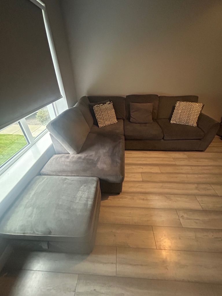 DFS Corner Sofa and Footstool 