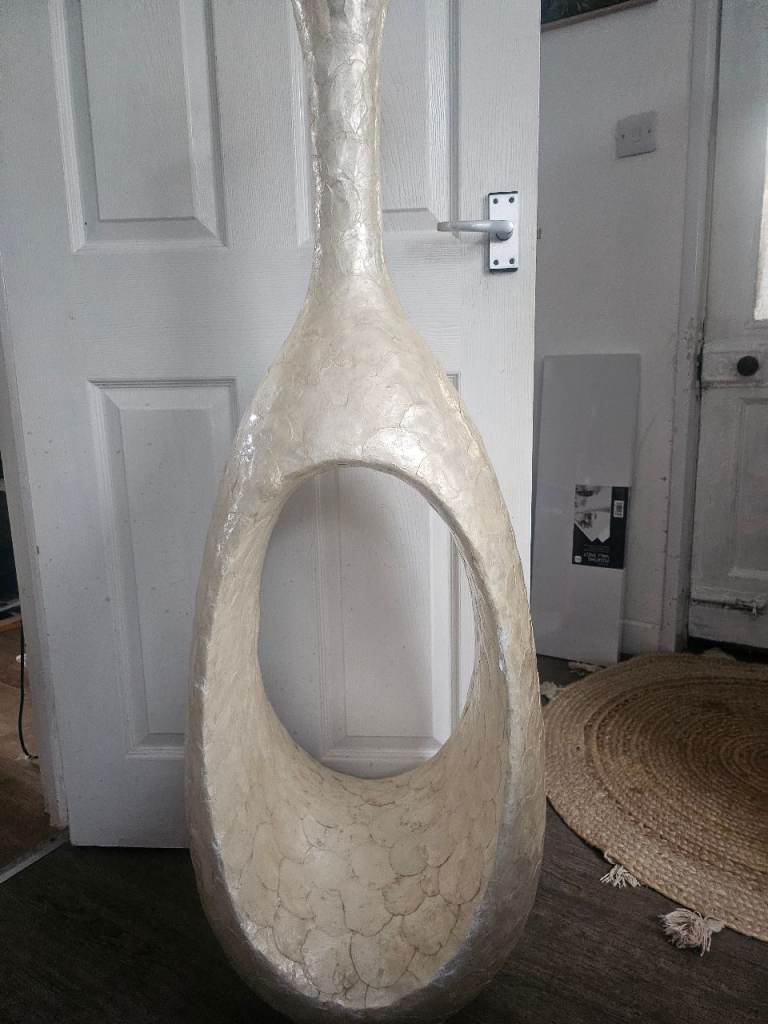 Tall Beige Decorative Floor Vase – Good Condition
